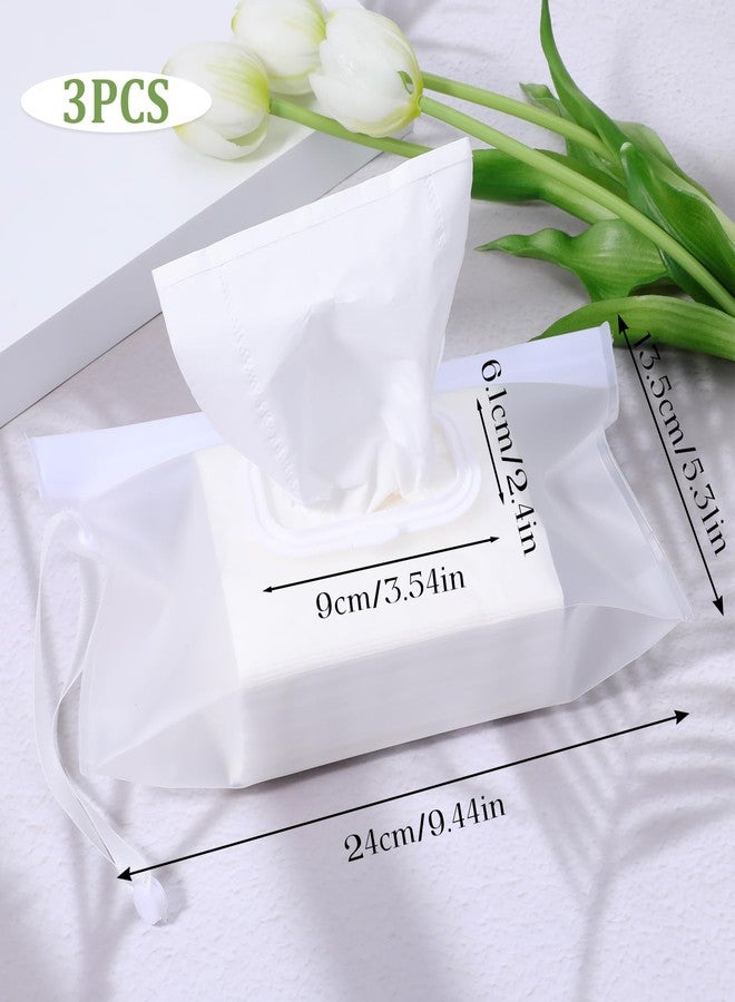 JIYIN Portable Wet Wipe Pouch Dispenser, 3 Pcs Clear Wipe Dispenser Reusable Refillable Wipe Holder Flushable Baby Wipe Case Wipes Container for Travel Strollers Backpacks Wallets(Square Cover) - Image 2